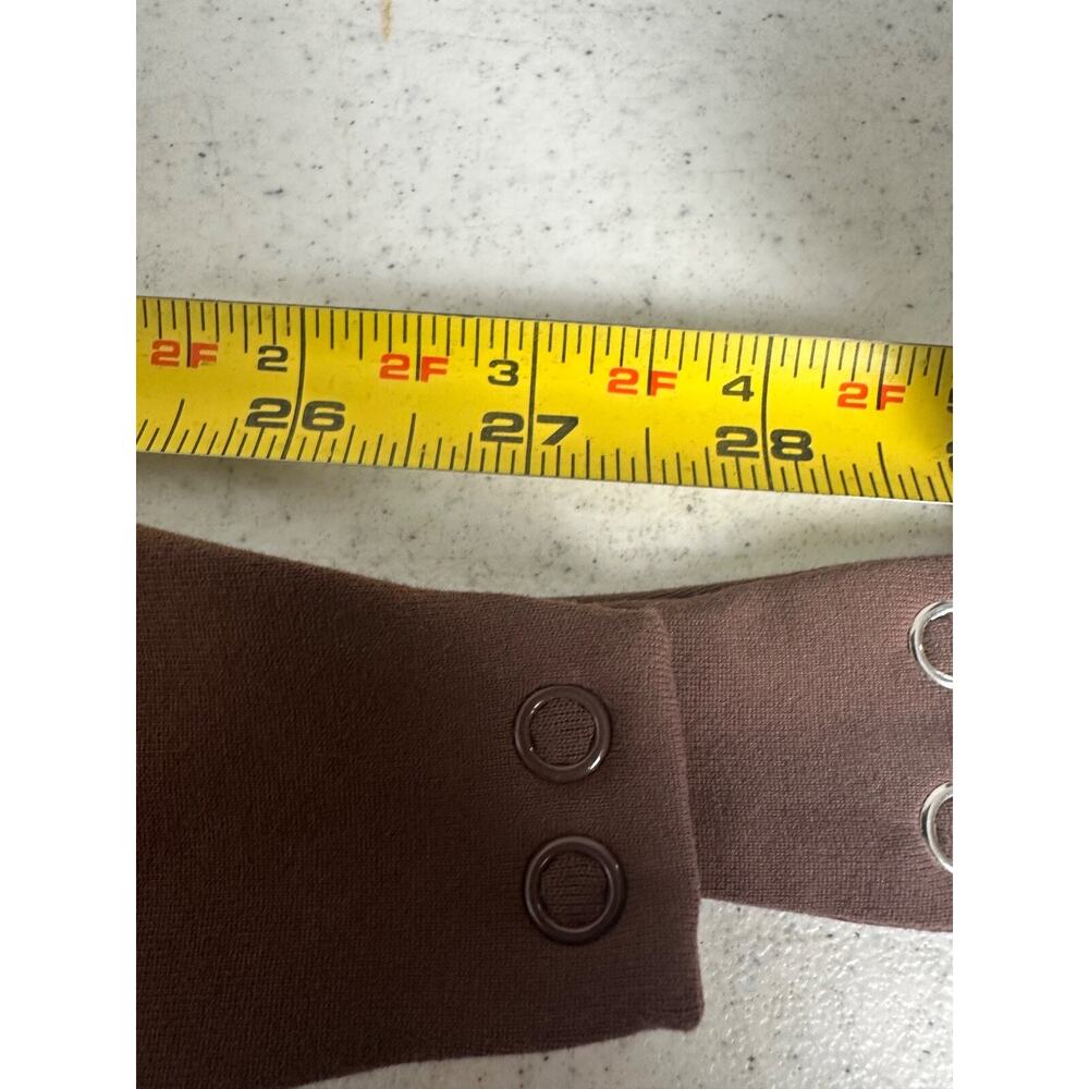 Nuuds Long Sleeve Crewbeck Bodysuit Coffee Brown Thong Style Size M Fitted B2 - Picture 5 of 5